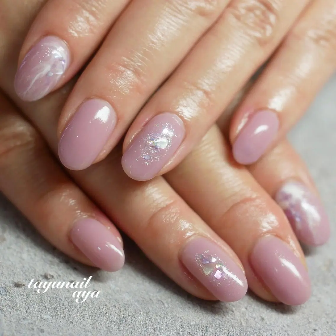 ネイル アートネイル ブルー ジェルネイル ニュアンスネイル パラジェル ネイルサロン 【たゆnail】のネイルデザイン