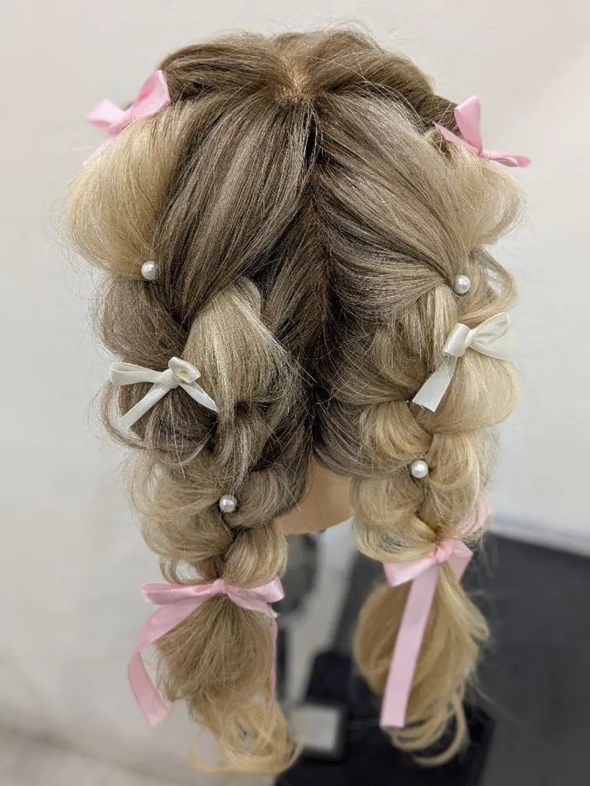 ロング ヘアアレンジ ツインテール ヘアセット❤️着付け Akaneのヘアスタイル