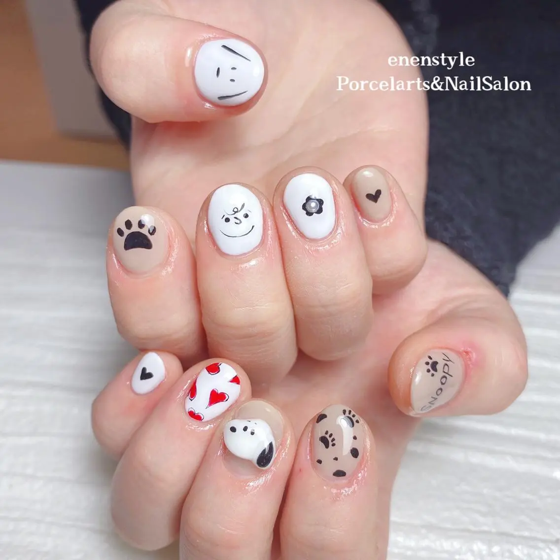 ミディアム ネイル 🐾enen style 🐾のネイルデザイン