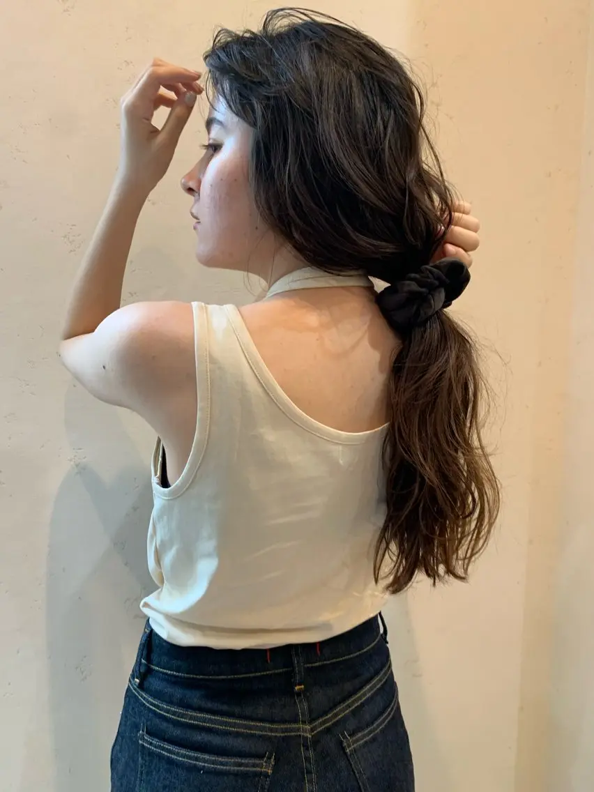 ロング カラー ブラウンカラー カット ヘアカラー トリートメント 落合希 Olivebeigeのヘアスタイル