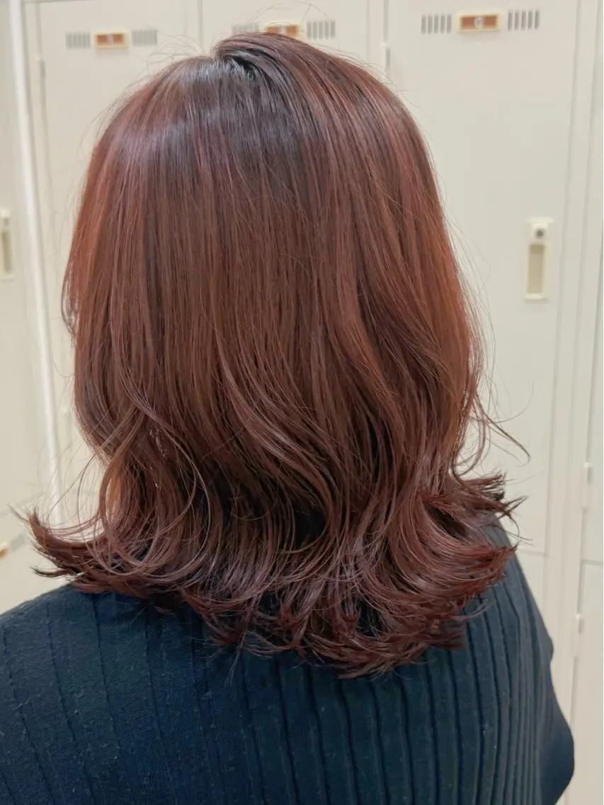 セミロング カラー ブリーチ ブリーチなしカラー ピンクカラー ヘアカラー トリートメント 髪質改善縮毛矯正 💎TOMOのヘアスタイル