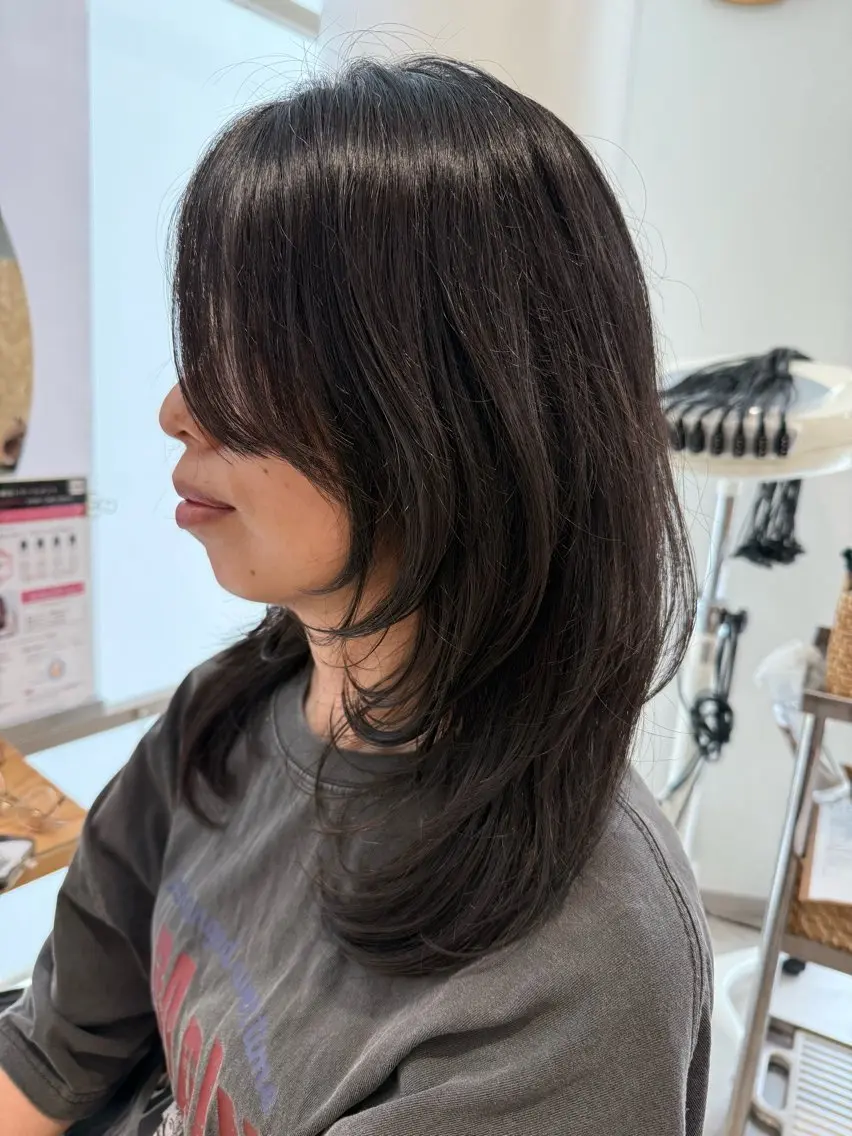 セミロング ハラダユウカ flower西明石店のヘアスタイル