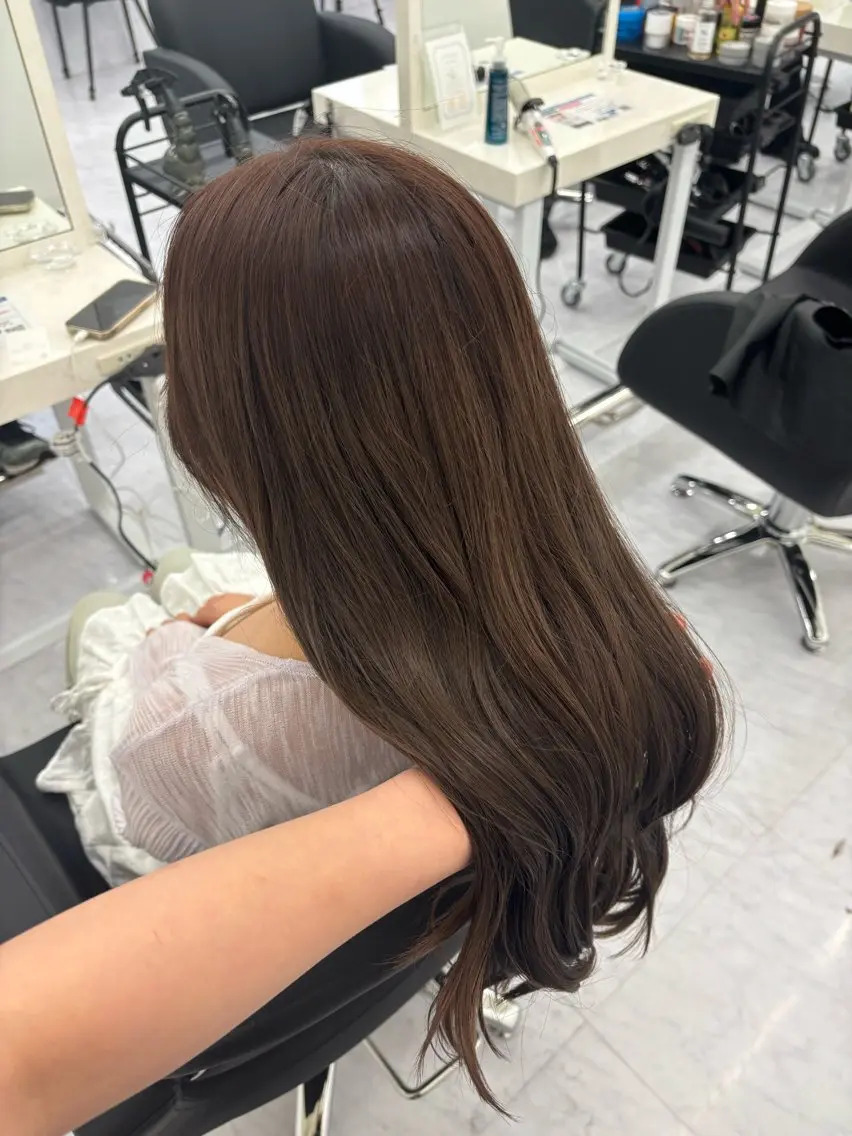 セミロング カラー ブリーチ ブラウンカラー 透明感カラー ダブルカラー ブリーチなしカラー カット ヘアカラー トリートメント Ayano‪‪🎀似 合わせ×透明感🎀のヘアスタイル