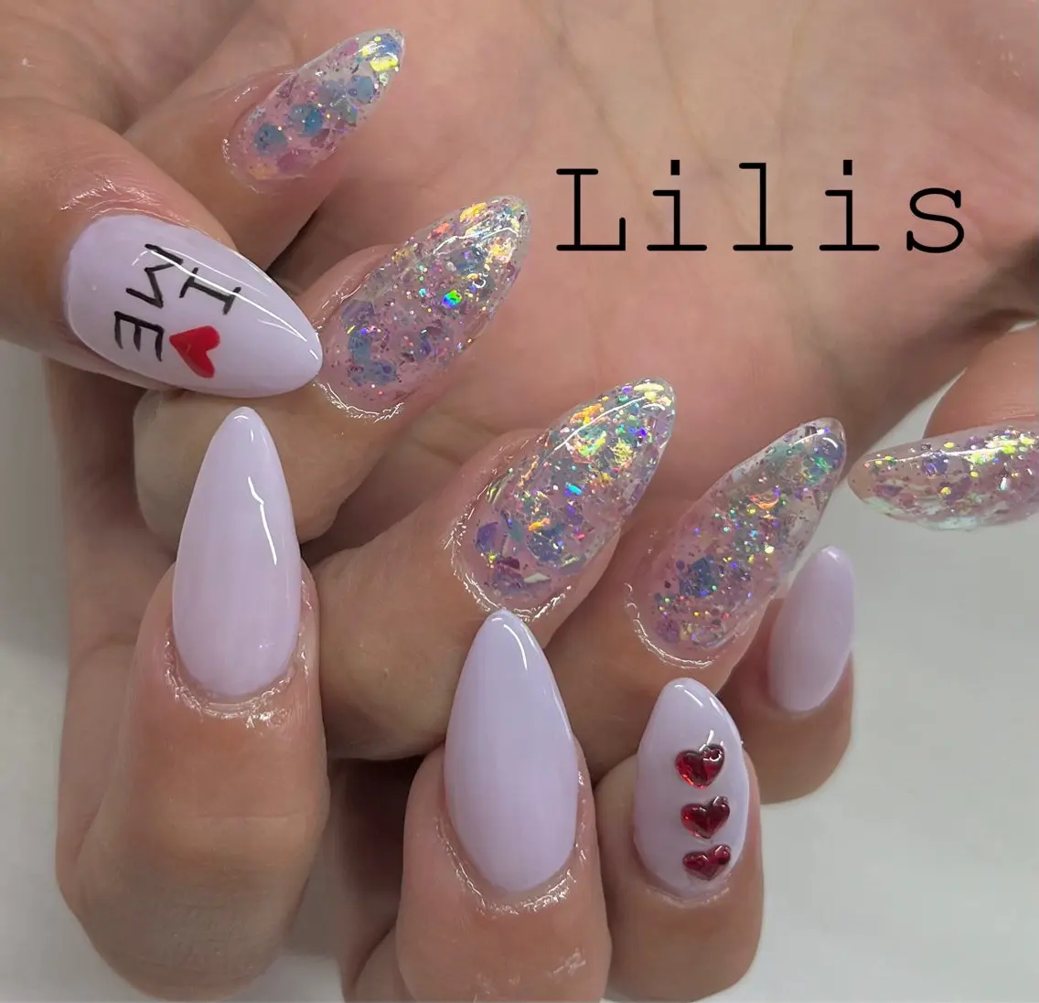 ネイル アートネイル ラメ(グリッター) ワンカラーネイル nailsalon Lilisのネイルデザイン