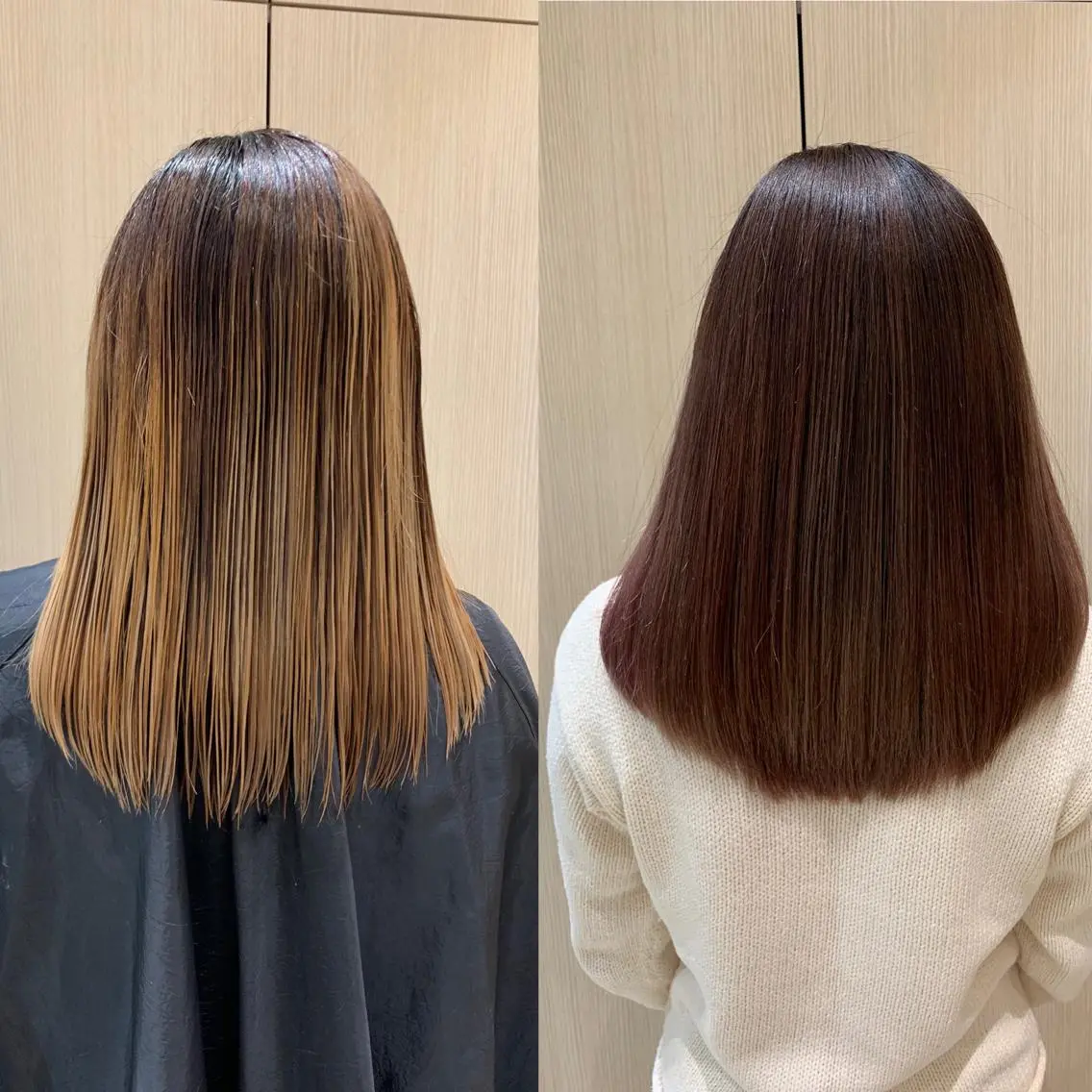 セミロング カラー アッシュ トリートメント 酸熱トリートメント 藤森 希美のヘアスタイル