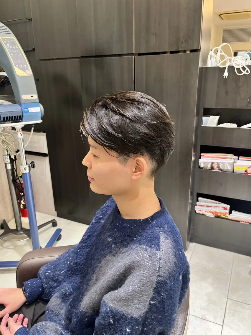 パーマ メンズ センターパート メンズパーマ ツーブロック くぼたひより /モデル様募集中のヘアスタイル