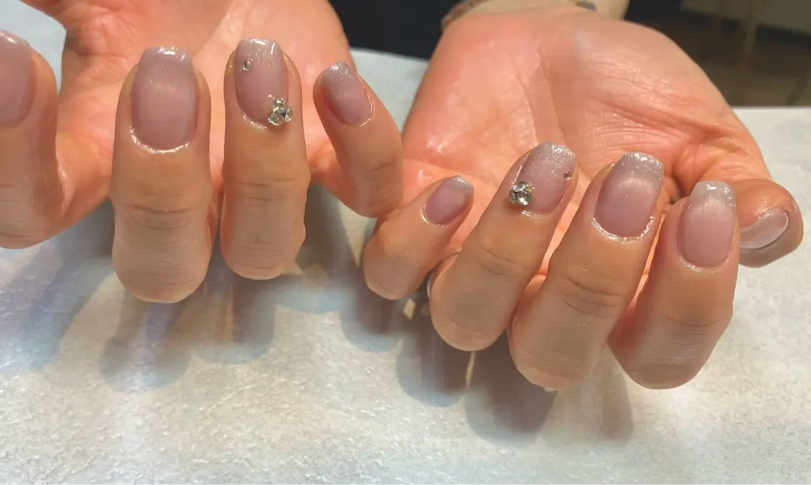 ネイル ワンカラーネイル ストーンネイル COCO Nail　光が丘駅近のネイルデザイン