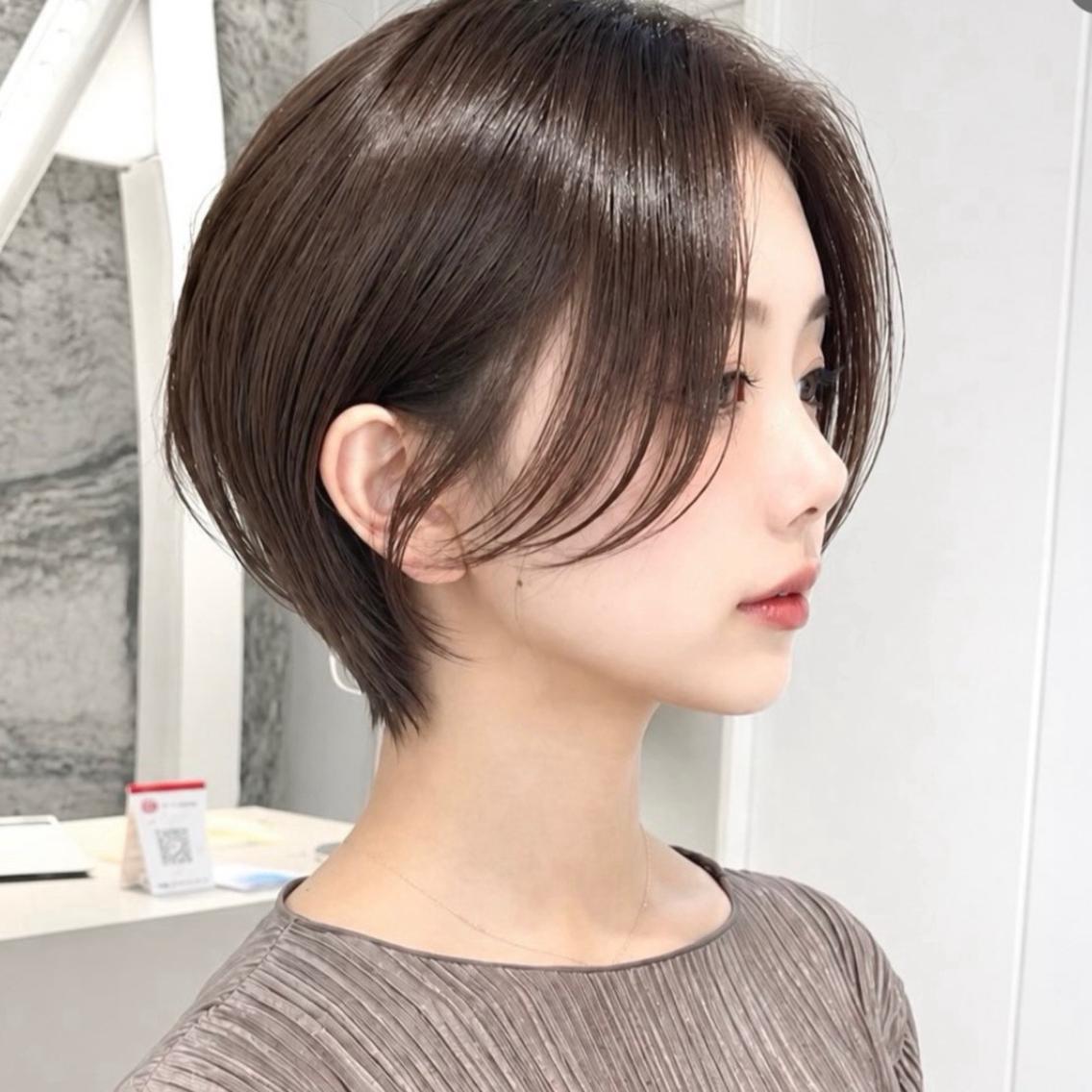 ショート カラー ショートボブ 丸みショート 透明感カラー グレージュ ボブ カット ヘアカラー 骨格診断で絶対可愛い ✨丸みショート✨凌弥のヘアスタイル