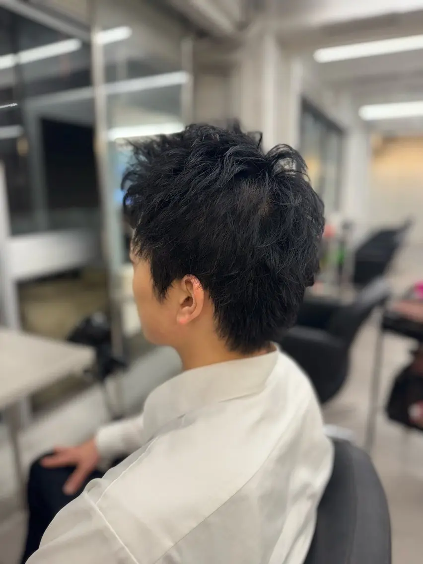 ショート ショートヘア ハイトーン/メンズ パーマ👾ますのヘアスタイル