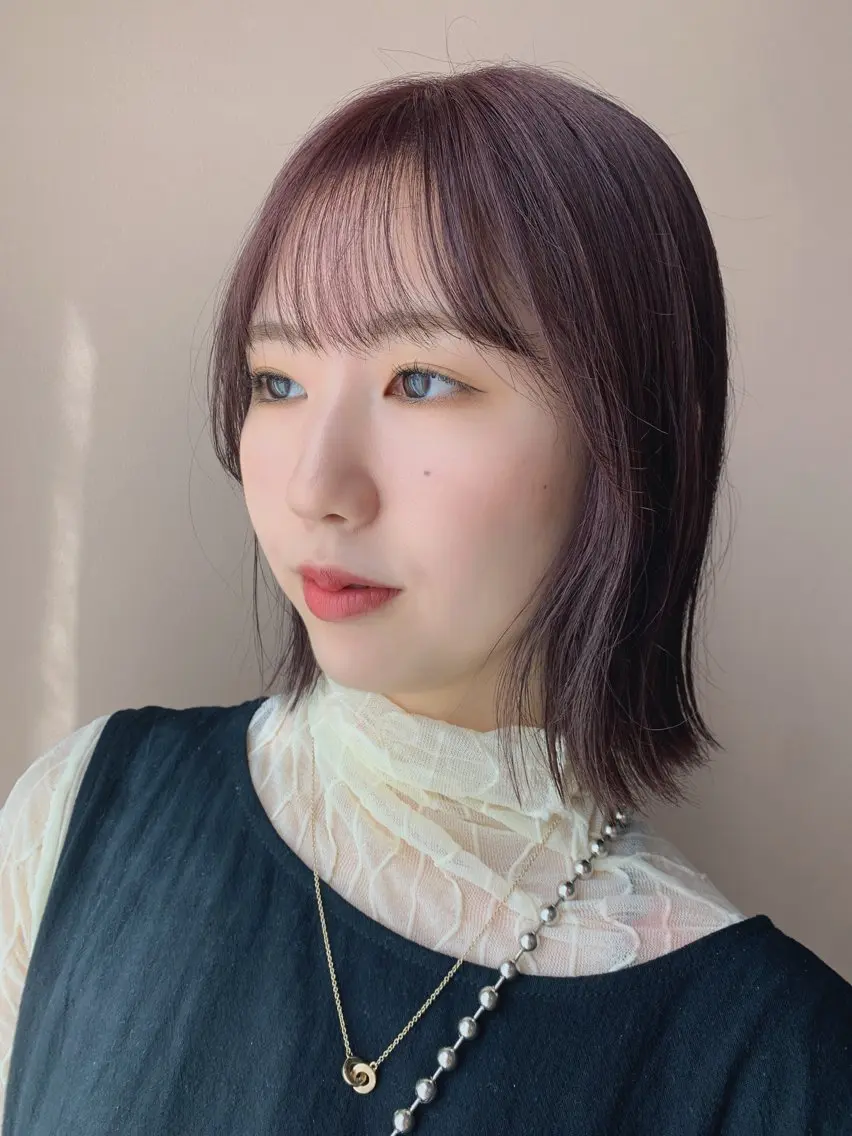 ショート カラー ベージュカラー ブリーチ ラベンダーカラー ラベンダーベージュ ピンクカラー カット ヘアカラー トリートメント hubhair レイヤー/透明感のヘアスタイル