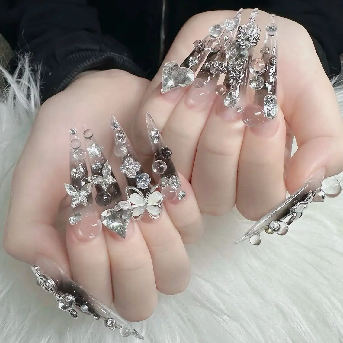 ネイル フットネイル フレンチネイル グラデーション 韓国ネイル ロングネイル ハンドネイル Hani Nail Salonのネイルデザイン