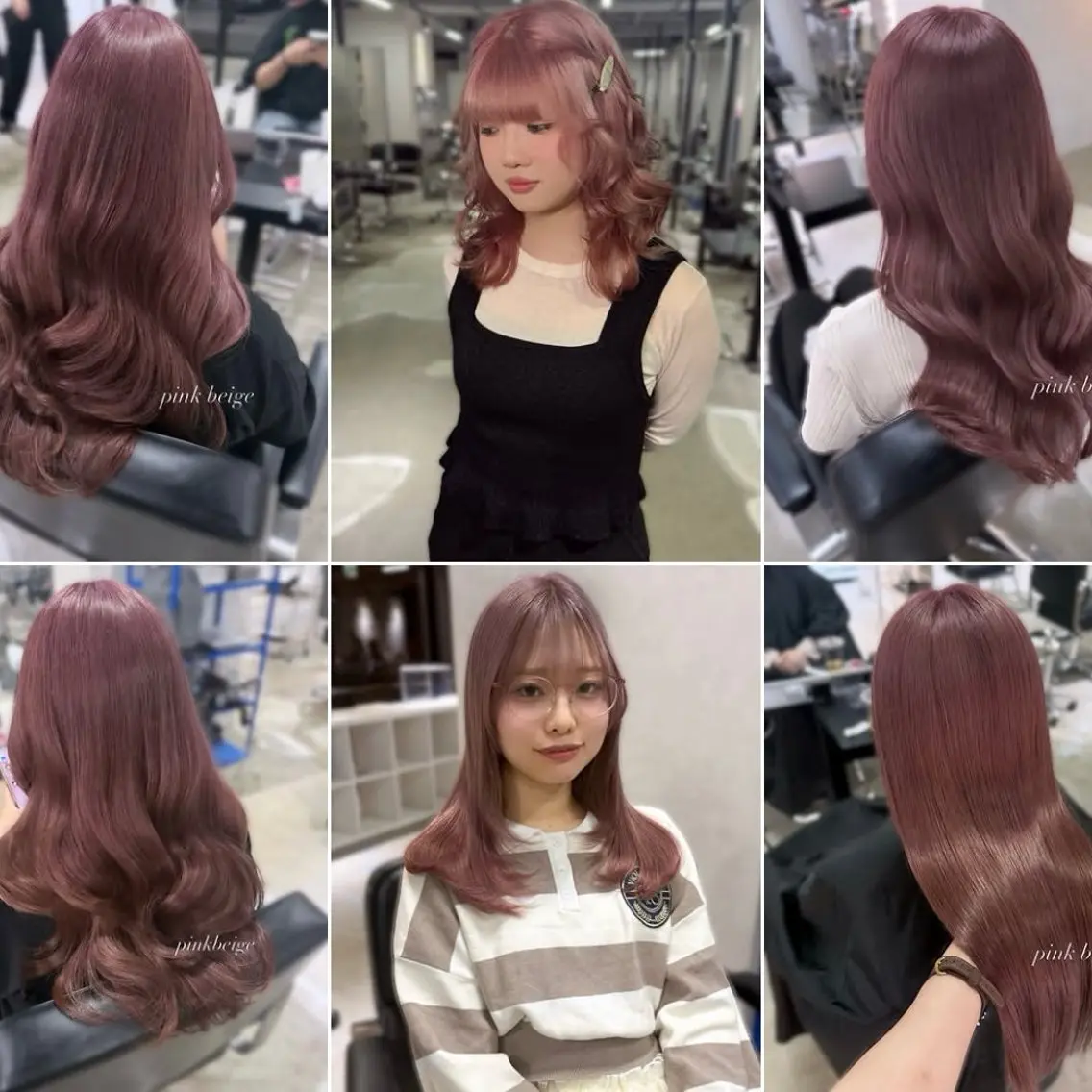 ロング カラー カット ヘアカラー トリートメント 🎀ピンクベージュ/ 梅田/茶屋町🎀のヘアスタイル
