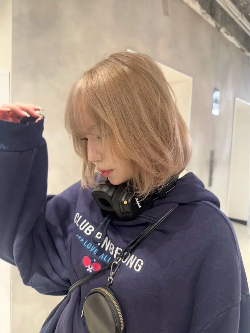 ショート カラー ベージュカラー ブリーチ ミルクティーベージュ カット ヘアカラー トリートメント ブリーチ特化🌻 ショート/akaneのヘアスタイル