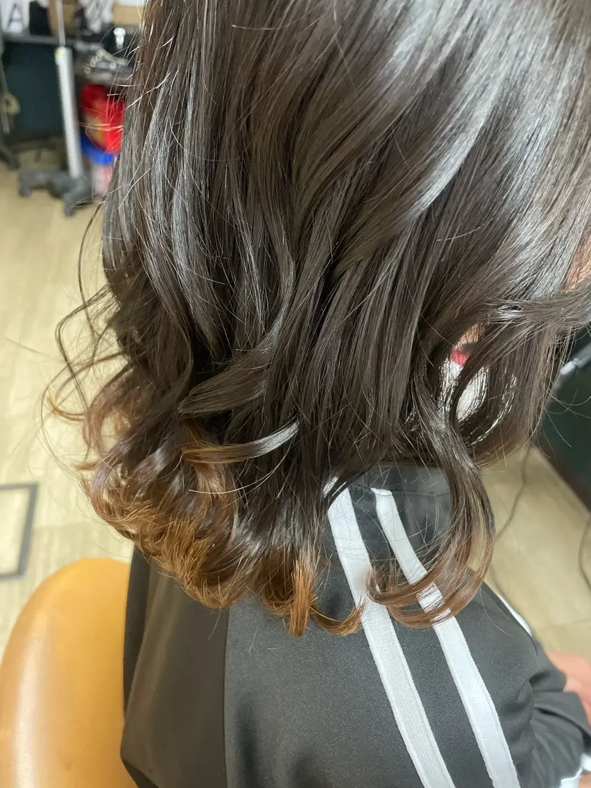 ミディアム カラー キッズ ブラウンカラー ヘアカラー 徳留 もも花のヘアスタイル
