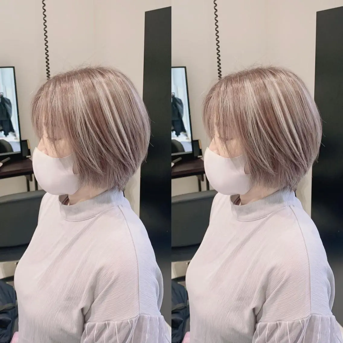 ショート カラー ブリーチ ケアブリーチ ハイライトカラー ハイライト 髪質改善 ヘアカラー 福西 洋斗のヘアスタイル