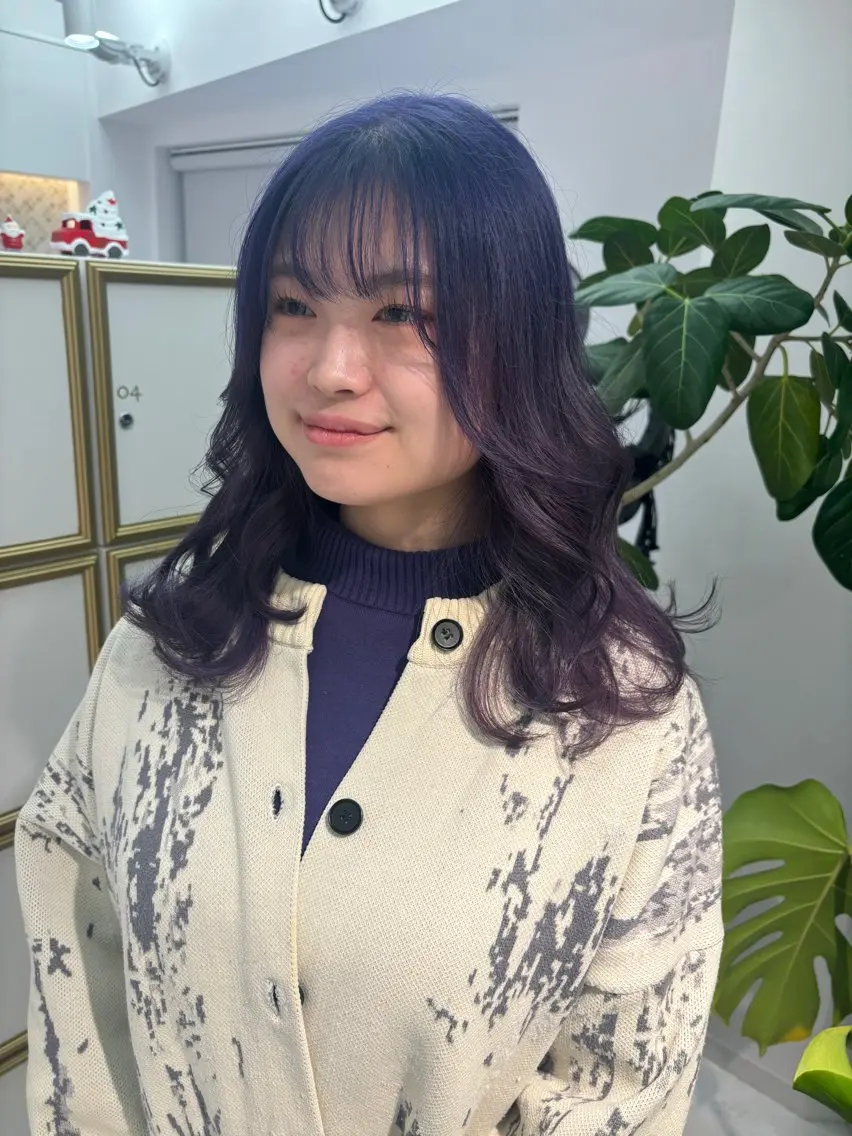 ロング カラー パープルカラー 💐レイヤー/透明感 カラー💐智口彩香のヘアスタイル