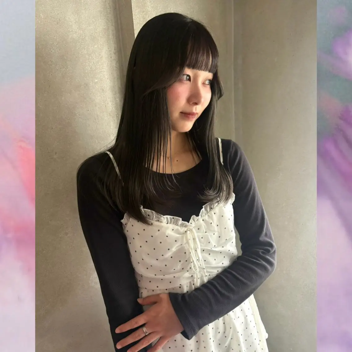 セミロング カラー ブリーチ 透明感カラー ブリーチなしカラー 顔周りカット レイヤーカット カット ヘアカラー トリートメント Miyu🎀レイヤー ／透明感カラー🪽のヘアスタイル