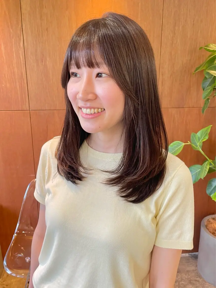 セミロング カット ヘアカラー トリートメント yukii しまむら のぞみのヘアスタイル