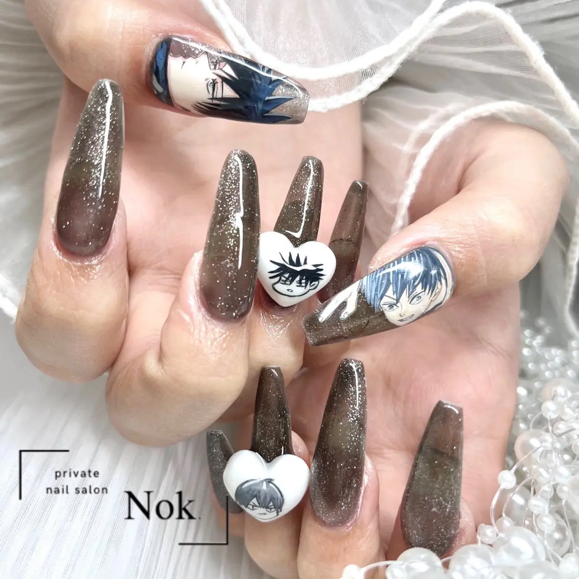 ネイル ハート ハンドネイル 池袋痛ネイル Nok. 渡辺のネイルデザイン