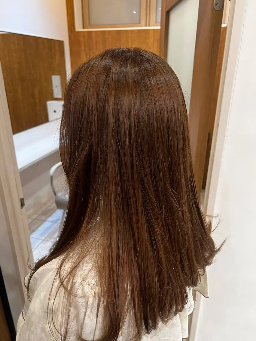 カラー ブリーチ 透明感カラー ブリーチなしカラー コバヤシ ユメのヘアスタイル