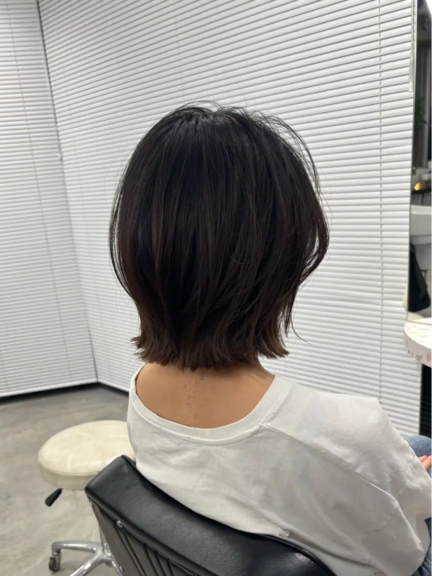 ショート ボブ くびれヘア カット 堀合駿輔/パーマ/ 波巻き/縮毛/ボブのヘアスタイル