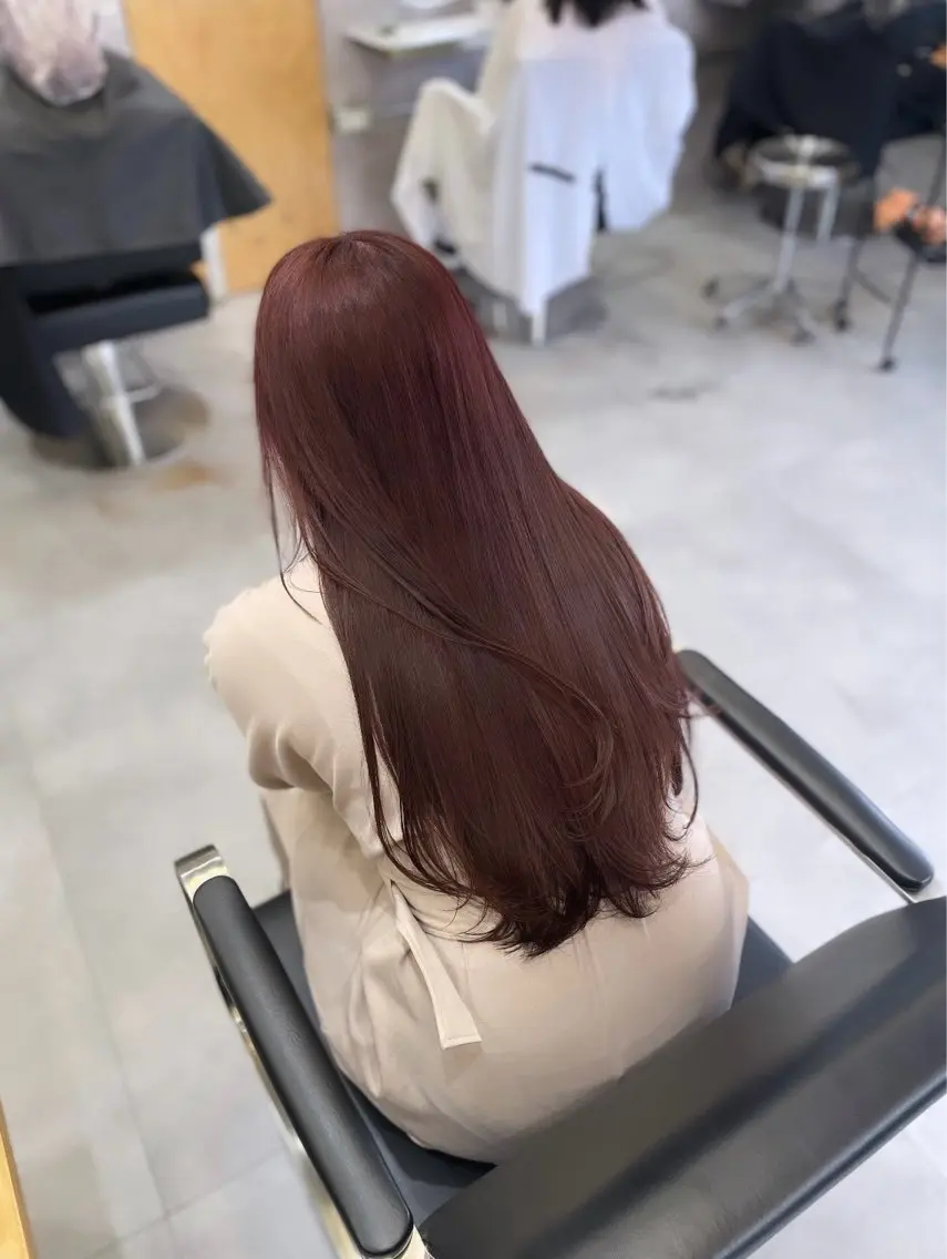 ロング カラー ブリーチ ブラウンカラー ブリーチなしカラー ピンクカラー ピンクブラウン ヘアカラー Rui/透明感カラー 暖色/レイヤーカットのヘアスタイル