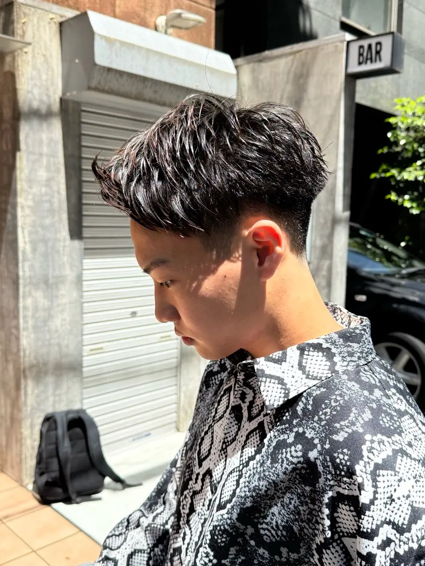 パーマ メンズ カット ヘッドスパ ヘアセット 豊崎 佑輔のヘアスタイル