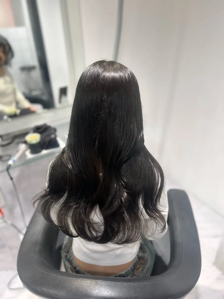 ロング カラー カット ヘアカラー トリートメント 表参道/透明感カラー /暗髪/ジュキヤのヘアスタイル