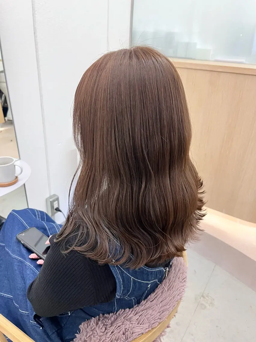 セミロング カラー ブラウンカラー 暖色カラー／ ヘアセット🌛櫻井舞のヘアスタイル