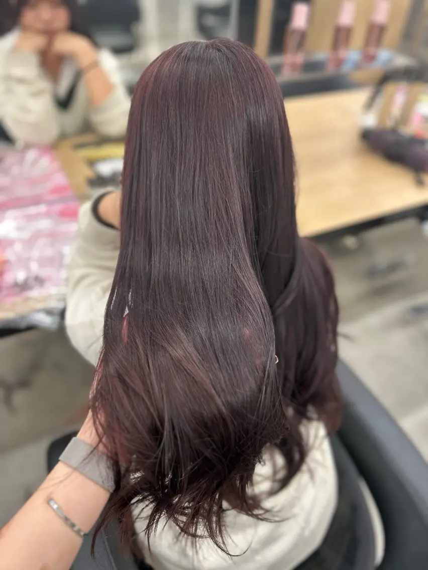 ロング ヘアカラー トリートメント 縮毛矯正/ブリーチな しラベンダー/心優のヘアスタイル