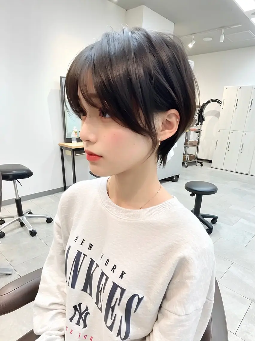 ショート 韓国風レイヤー ショート/犬塚 優介のヘアスタイル