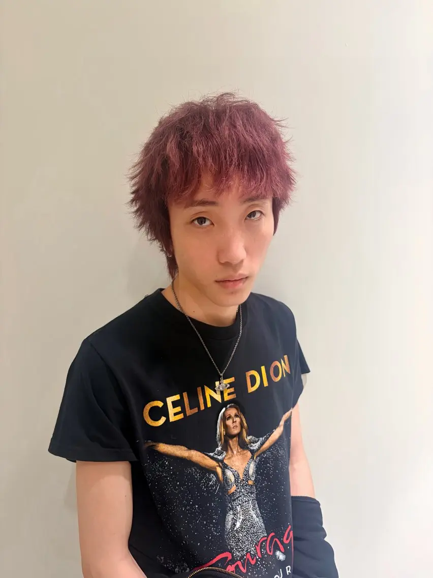 カラー レッドカラー ルビー 松本 心海のヘアスタイル