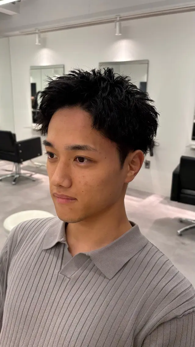ショート パーマ メンズ メンズパーマ くせ毛 カット パーマ 高橋 周のヘアスタイル