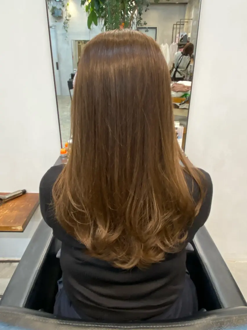 ロング レイヤーカット 似合わせカット やました もえかのヘアスタイル