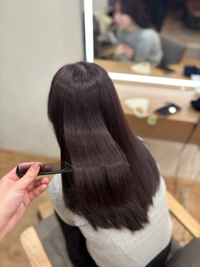 セミロング カラー ブリーチ ラベンダーカラー ブリーチなしカラー ピンクカラー ピンクラベンダー little syotaroのヘアスタイル