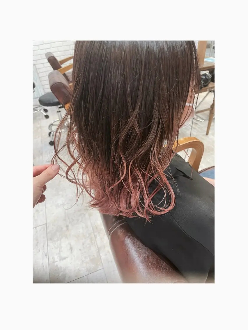 ミディアム 切りっぱなしボブ ボブ ヘアカラー トリートメント n1/4個室サロン/ 白髪ぼかし/MAMIのヘアスタイル