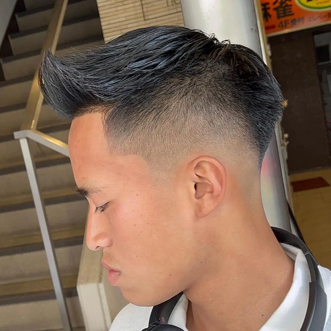 ショート メンズ フェードカット メンズパーマ スキンフェード スペインカール カット 立川/メンズパーマ 厚進太郎のヘアスタイル