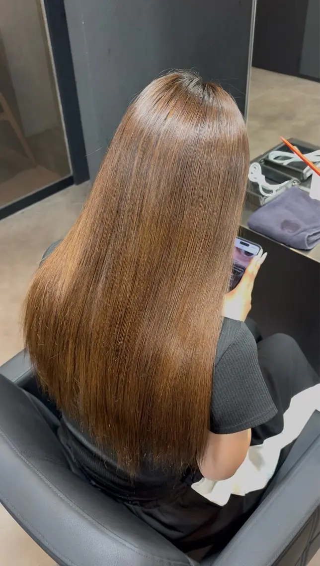 ロング 髪質改善 トリートメント 縮毛矯正 /伊藤はるかのヘアスタイル