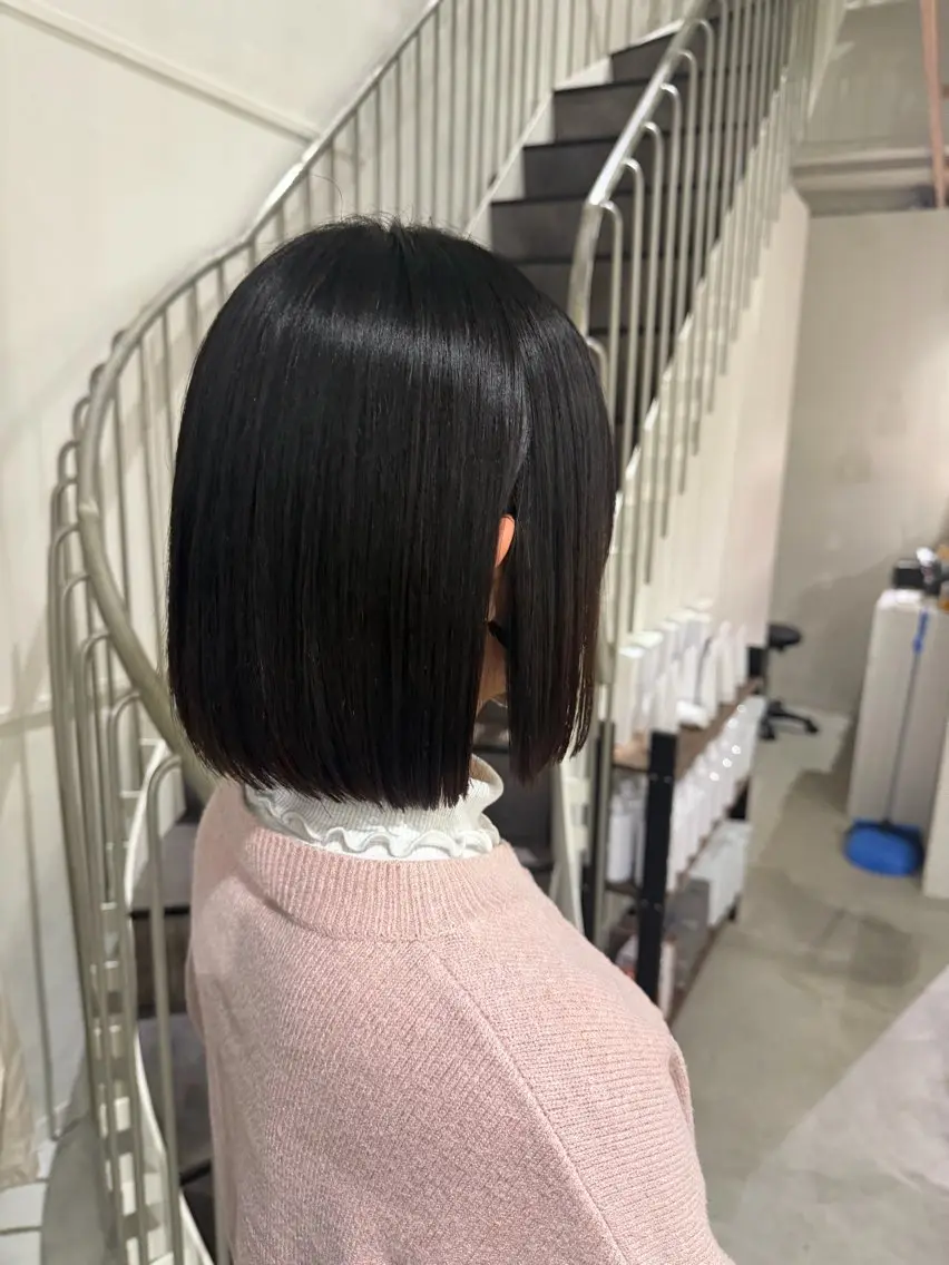 ショート ボブ 酸性ストレート カット 縮毛矯正 トリートメント attrait🍀 福田憂也のヘアスタイル