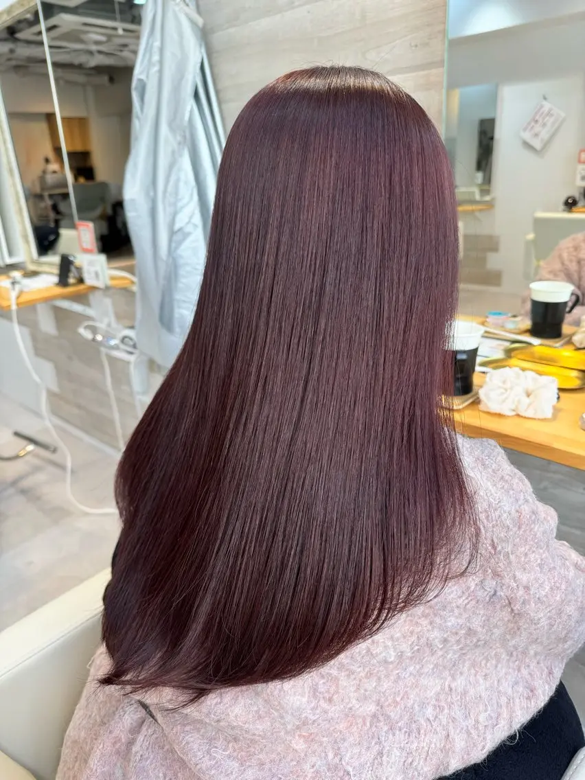 ロング ピンクブラウン 髪質改善 カット ヘアカラー トリートメント 早稲田/ショート/ 髪質改善/艶カラーのヘアスタイル