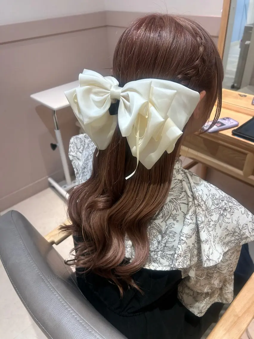 ヘアアレンジ ハーフアップ ヘアセット 大川 夏実のヘアスタイル