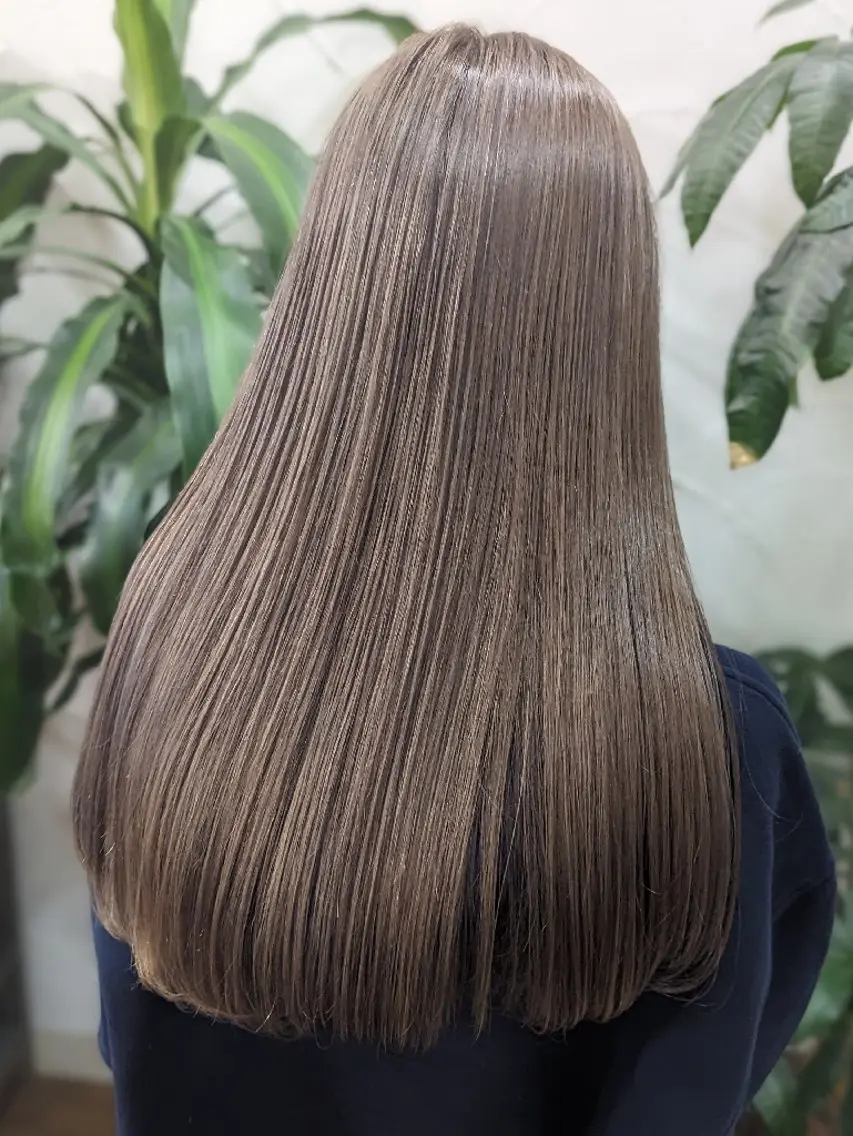 ロング 髪質改善&白髪ぼかし カラー♡店長みやけ♡のヘアスタイル