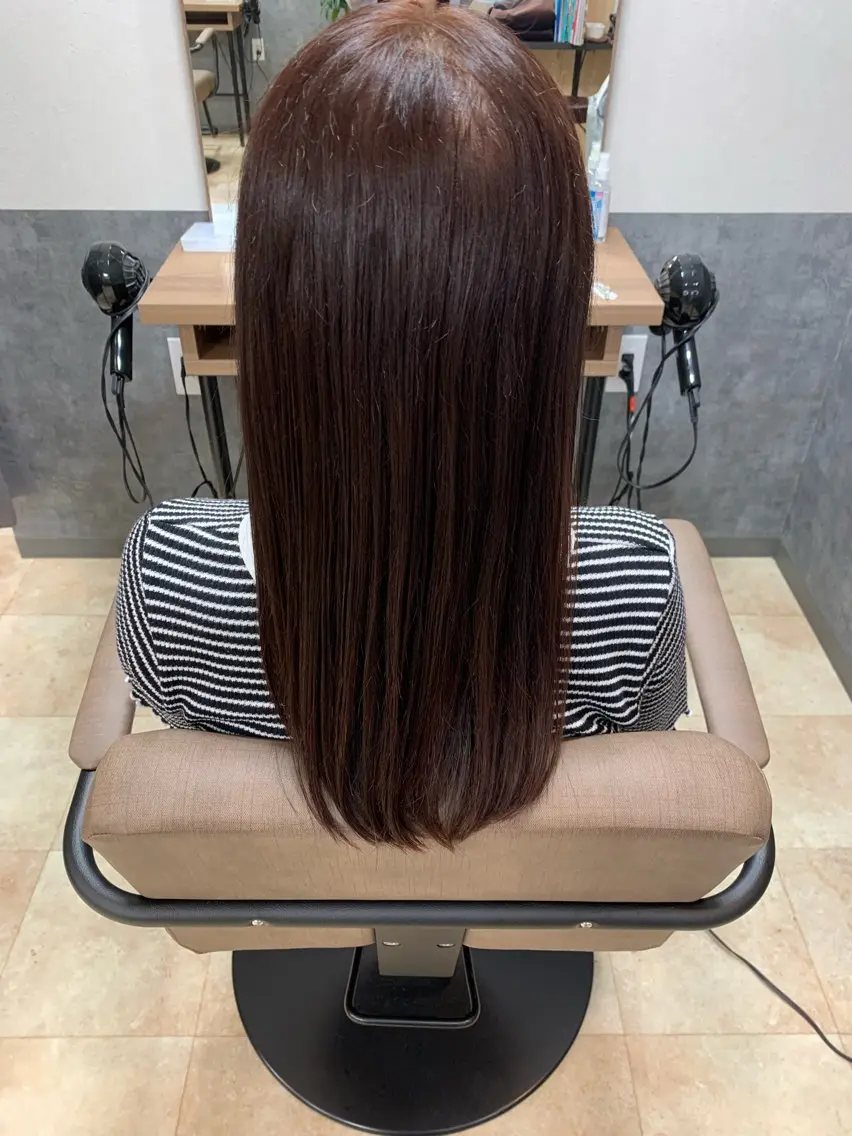 ロング カラー ブラウンカラー ピンクカラー ピンクブラウン 赤坂 有季のヘアスタイル