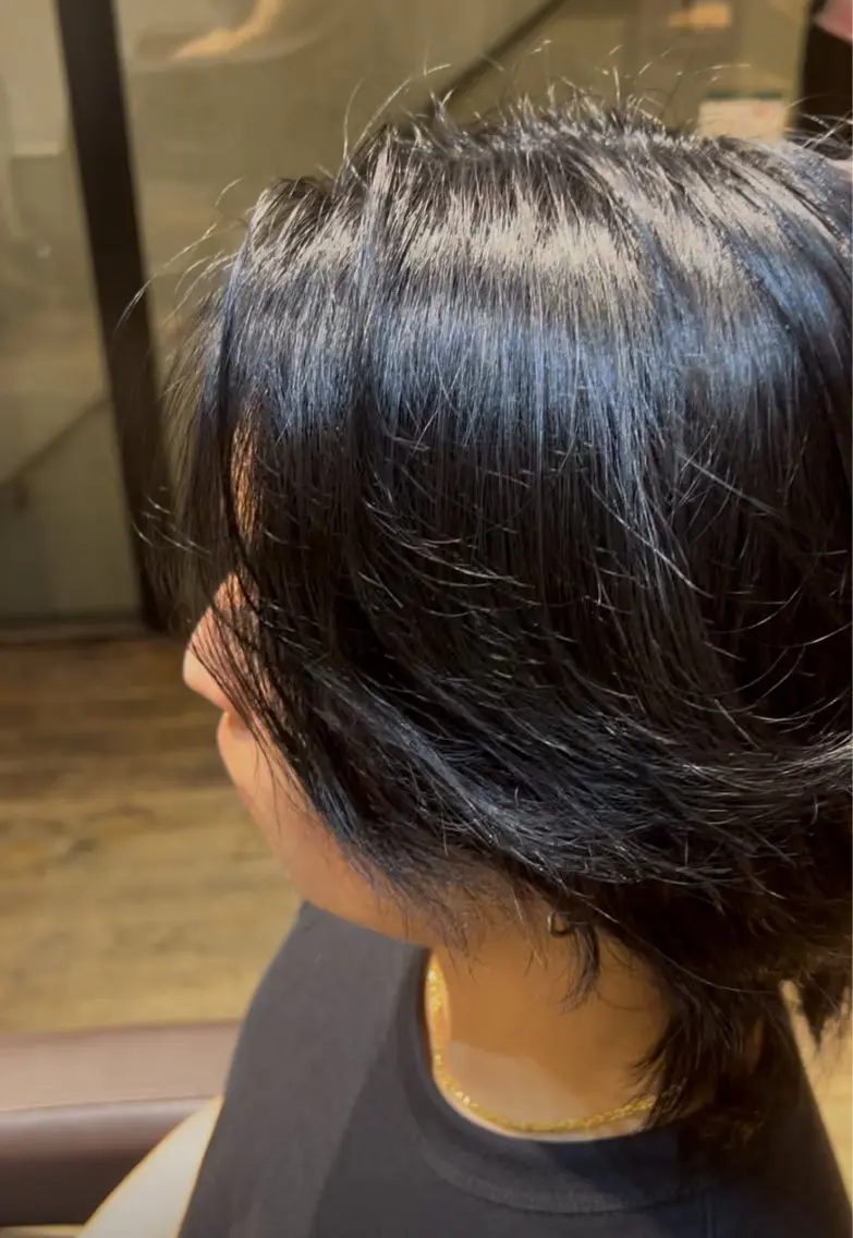 カラー 黒髪 ブルーカラー ブルーブラック ヘアカラー 渋谷/縮毛矯正✨ 惺虎のヘアスタイル
