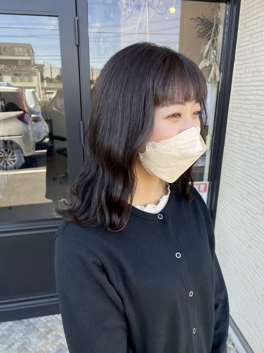 カラー 透明感カラー グレージュ イルミナカラー 小久保 里紗のヘアスタイル