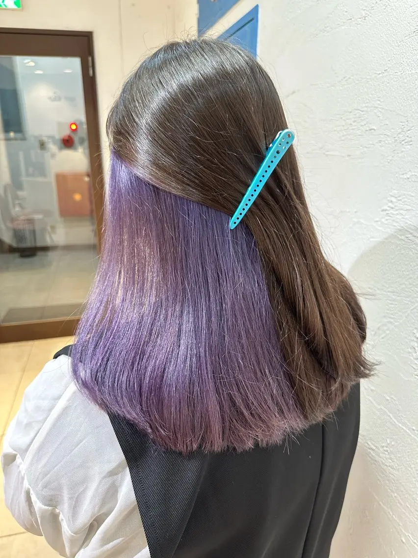 ミディアム ヘアカラー トリートメント ブリーチカラーボブ sayo🧸🤎のヘアスタイル