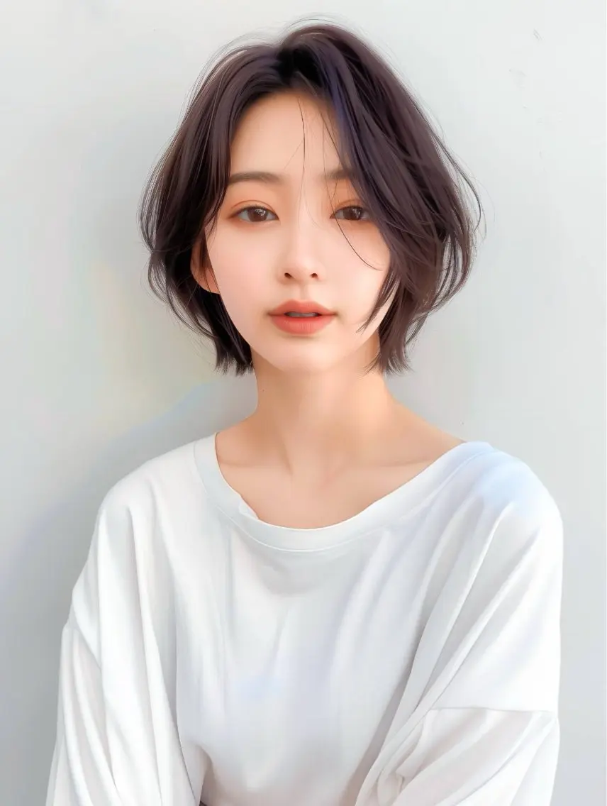 ショート かきあげバング ショートヘア LOVEST Rihoのヘアスタイル