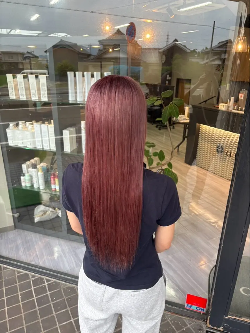 ロング カラー ピンクカラー ヘアカラー arika りなのヘアスタイル