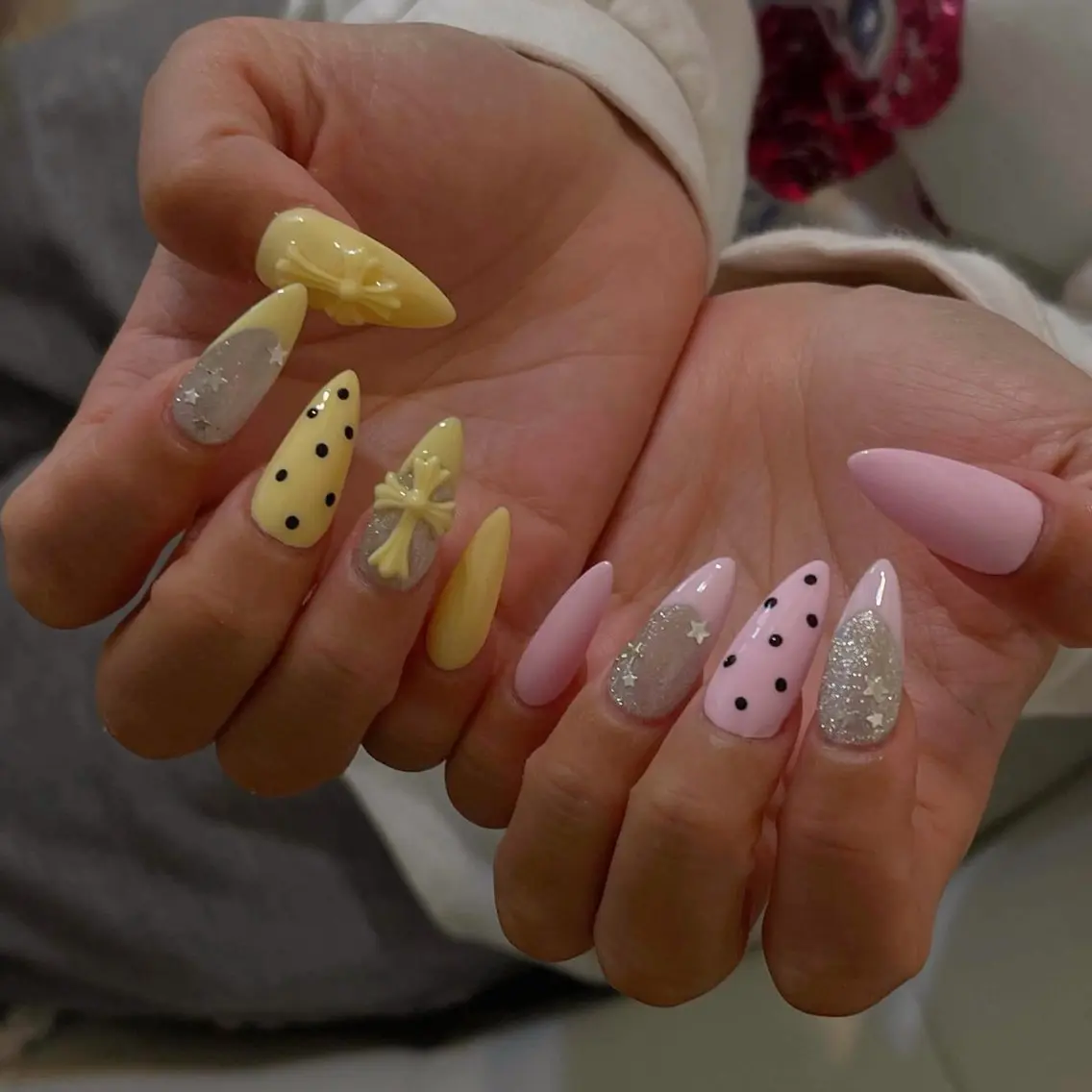 ネイル オーロラネイル クリアネイル 成人式 フラッシュネイル ジェルネイル ハンドネイル Amee Nail Salonのネイルデザイン