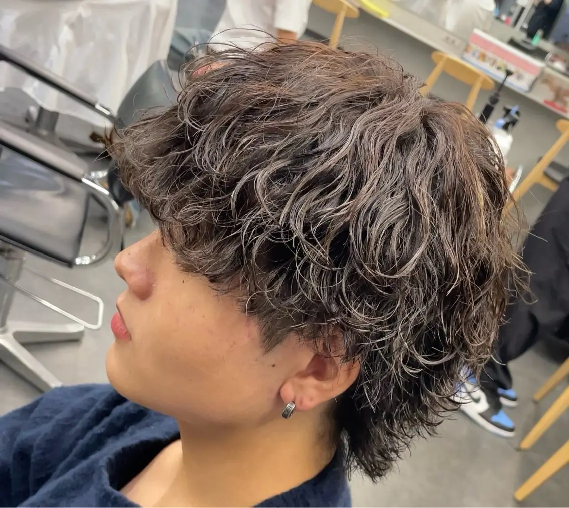 セミロング パーマ ヘアアレンジ メンズ fifth 石川 凪のヘアスタイル